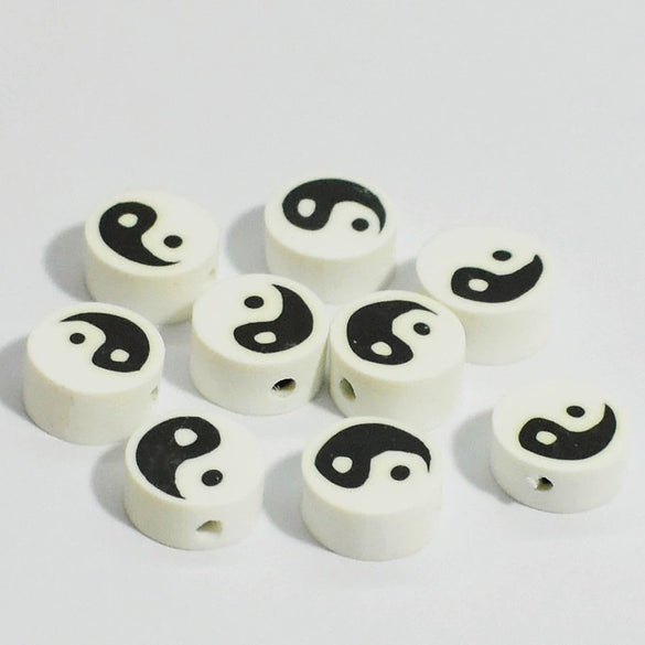Soft Clay Beads Black White Bagua Pattern Diy Loose Beads For Bracelet Mobile Phone Chain Pendant Accessories Paint Treatment Wholesale