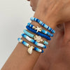 Soft Clay Handmade Fashion Sports Style Minimalist Flower Shell Stacked Bracelet