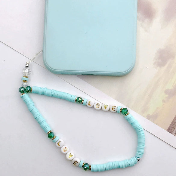 Soft Pottery Love Mobile Phone Chain Handmade Diy With Colorful Design