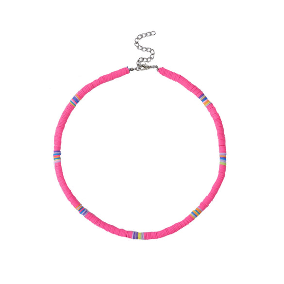 Soft Pottery Round Necklace For Women Handwoven Geometric Style