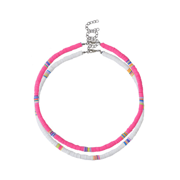 Soft Pottery Round Necklace For Women Handwoven Geometric Style