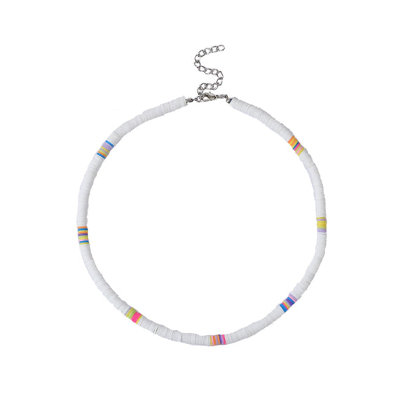 Soft Pottery Round Necklace For Women Handwoven Geometric Style