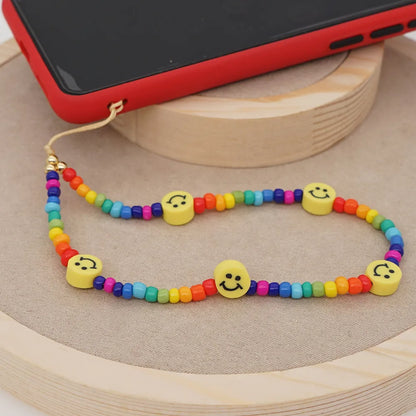 Soft  Smile Face Geometric Short Mobile Phone Lanyard Wholesale Nihaojewelry