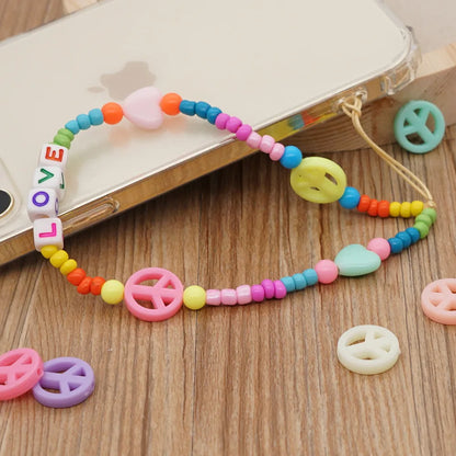 Soft  Smile Face Geometric Short Mobile Phone Lanyard Wholesale Nihaojewelry