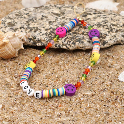 Soft  Smile Face Geometric Short Mobile Phone Lanyard Wholesale Nihaojewelry