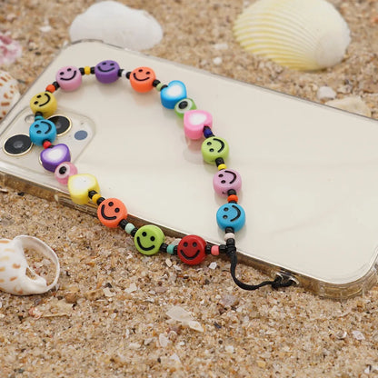 Soft  Smile Face Geometric Short Mobile Phone Lanyard Wholesale Nihaojewelry