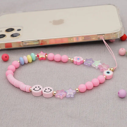 Soft  Smile Face Geometric Short Mobile Phone Lanyard Wholesale Nihaojewelry