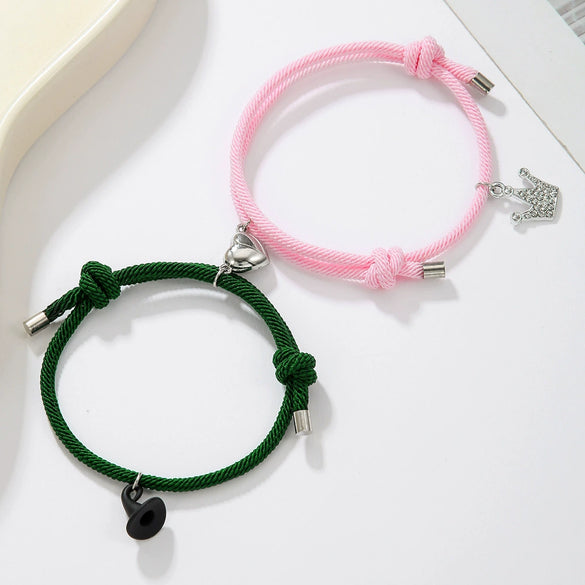 Soft Pottery Stretch Bracelet With Magic Wand Pendant Polymer Clay Acrylic Glass Beads Geometric Handmade