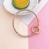 Soft Rubber Colored Diamond Bracelet Keychain