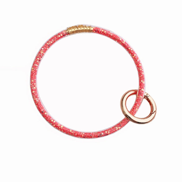 Soft Rubber Colored Diamond Bracelet Keychain