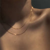 Soft Snake Bone Chain Strip Double Layer Stacked Simple Niche Design Clavicle Chain For Women Alloy Material With Geometric Pattern And Electroplating