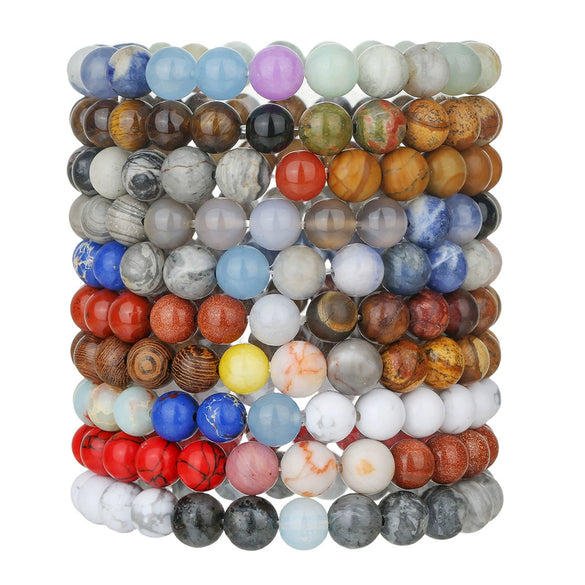 Solar System Eight Planets Beaded Paper Card Bracelet Stone Alloy Geometric Handmade Unisex