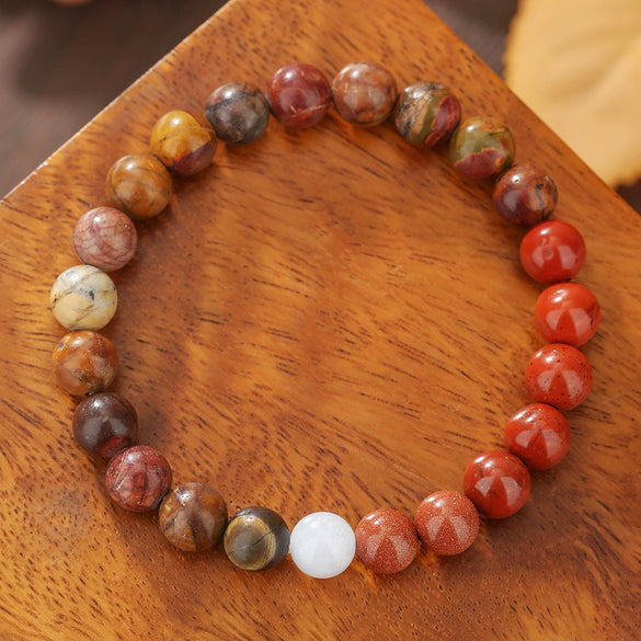 Solar System Eight Planets Beaded Paper Card Bracelet Stone Alloy Geometric Handmade Unisex