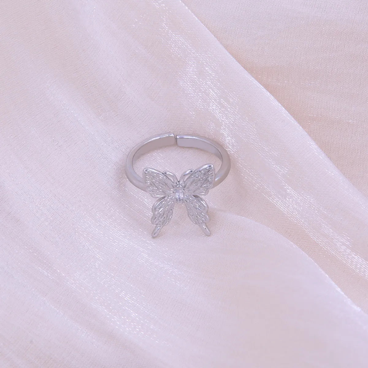 Solid Color Butterfly Copper Plating 18k Gold Plated White Gold Plated Rings