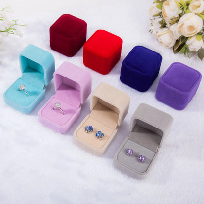 Formal Solid Color Flannel Fabric Jewelry Boxes