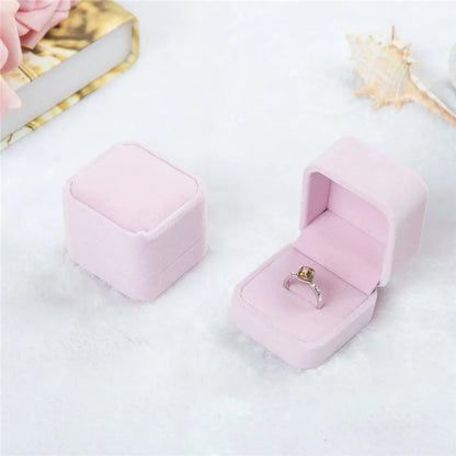 Formal Solid Color Flannel Fabric Jewelry Boxes