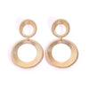 Solid Color Geometric Leaf Hoop Earrings With Smooth Metal Disc Design Exaggerated Versatile Unisex Statement Jewelry
