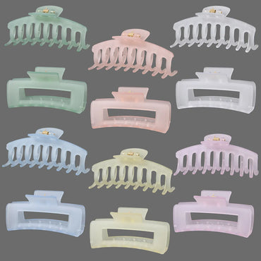 Solid Color Jelly Frosted Hollow Out Hair Clip