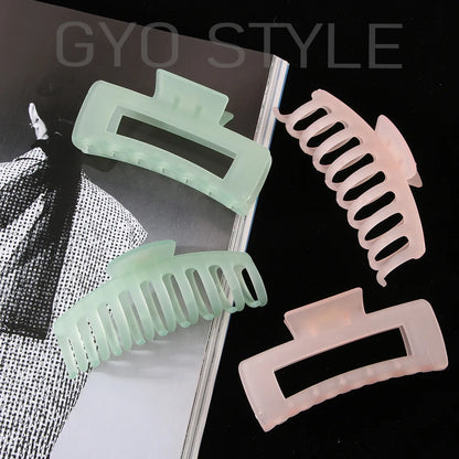 Solid Color Jelly Frosted Hollow Out Hair Clip