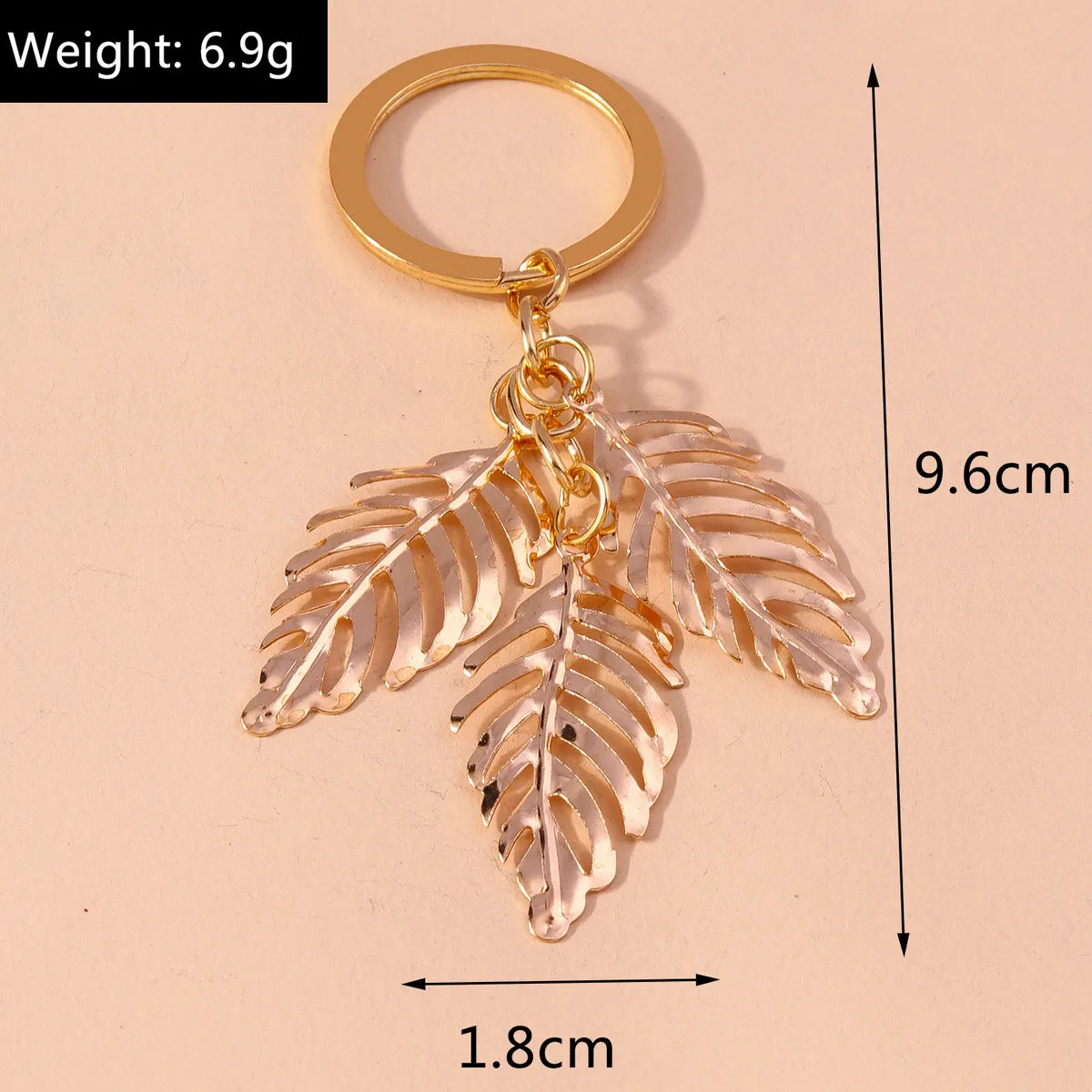 Solid Color Leaves Alloy Bag Pendant Keychain