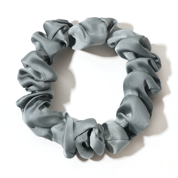 Solid Color Satin Cloth Hair Loop High Elasticity Handmade Simple Ball Head Hair Tie Basic All Match Headwear