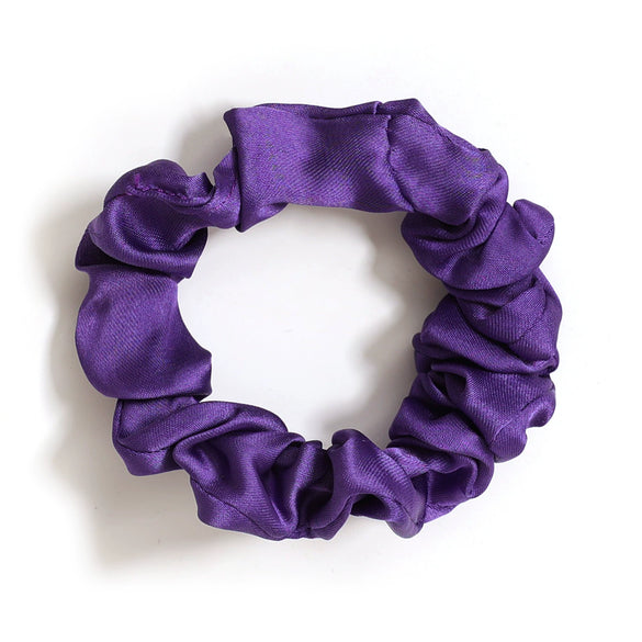 Solid Color Satin Cloth Hair Loop High Elasticity Handmade Simple Ball Head Hair Tie Basic All Match Headwear