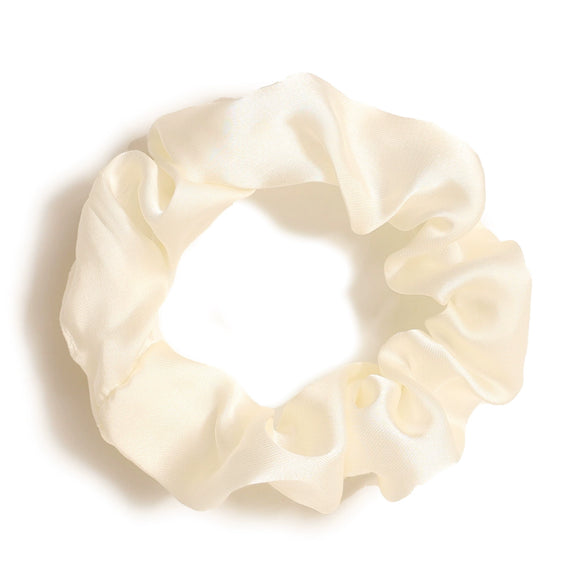 Solid Color Satin Cloth Hair Loop High Elasticity Handmade Simple Ball Head Hair Tie Basic All Match Headwear