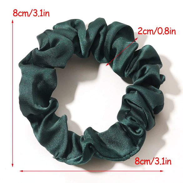 Solid Color Satin Cloth Hair Loop High Elasticity Handmade Simple Ball Head Hair Tie Basic All Match Headwear