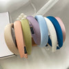 Solid Color Satin Wide Headband Handmade Fashion Hair Hoop For Women Elegant Temperament All Match