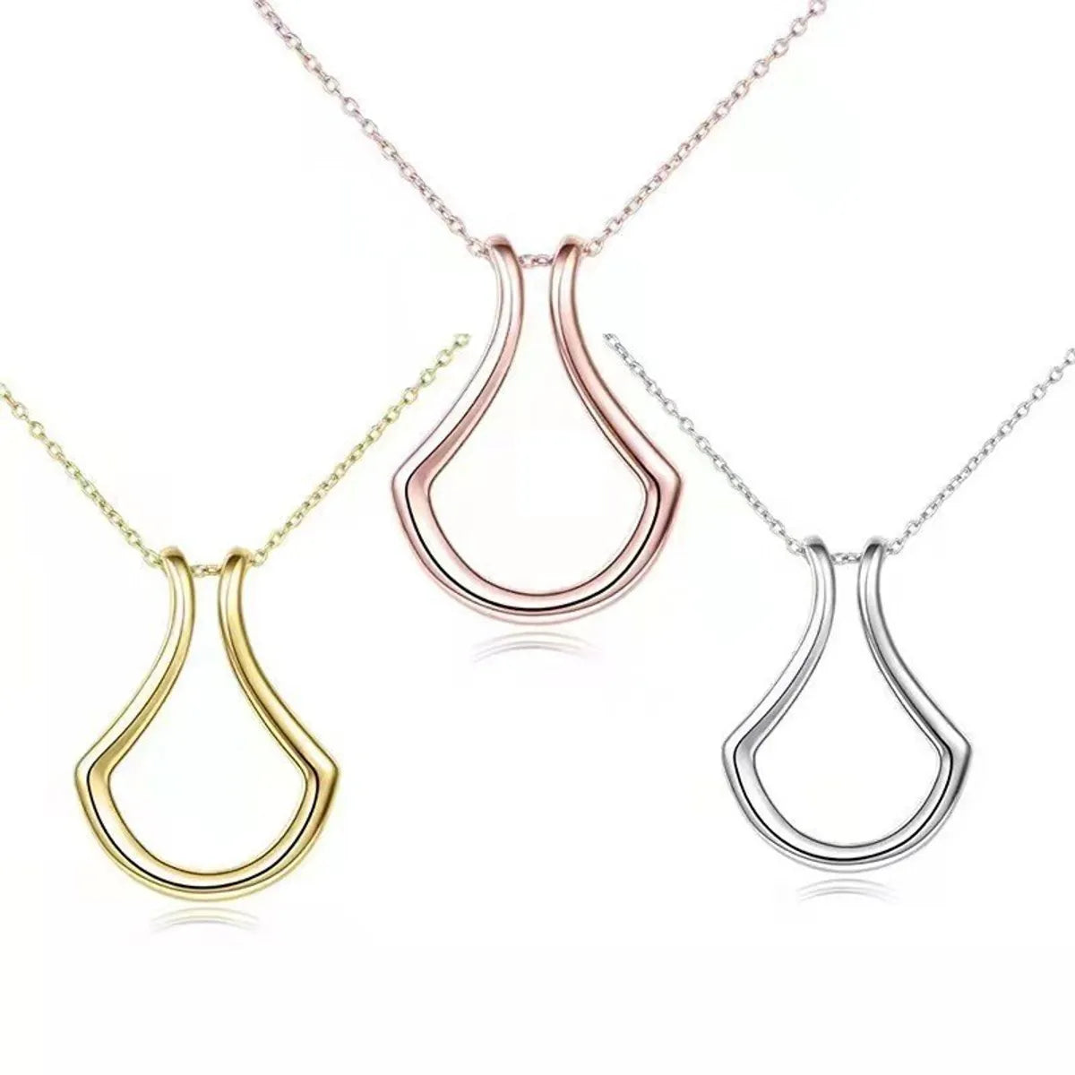 Solid Color Shiny Solid Color Zinc Alloy Women's Pendant Necklace