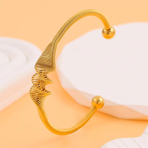 Solid Color Solid Color Stainless Steel 18k Gold Plated Bangle In Bulk