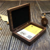 Solid Wood Black Walnut Flip Business Card Case Geometric Pattern Portable Card And Membership Card Storage Box Wooden Card Holder And Packing Box