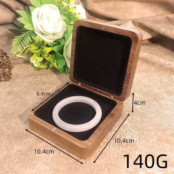 Solid Wood Black Walnut Jewelry Gift Box Wooden Bracelet And Necklace Packaging Box With Buckle Closure