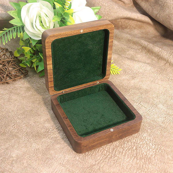 Solid Wood Black Walnut Jewelry Gift Box Wooden Bracelet And Necklace Packaging Box With Buckle Closure