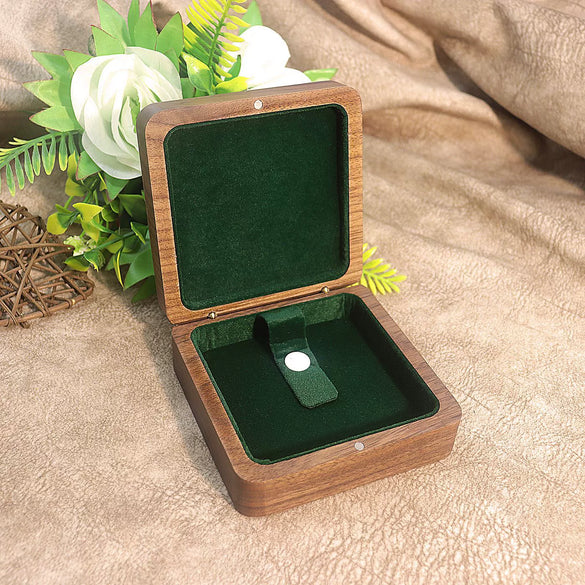 Solid Wood Black Walnut Jewelry Gift Box Wooden Bracelet And Necklace Packaging Box With Buckle Closure