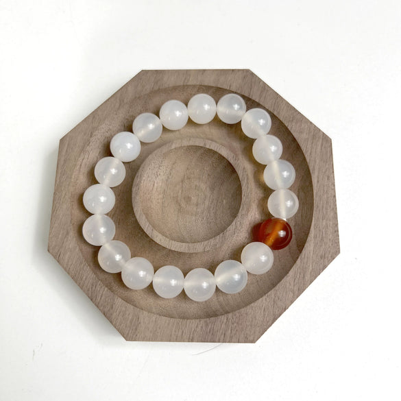 Solid Wood Jewelry Display Tray For Bracelet Buddha Beads Round Splicing Design