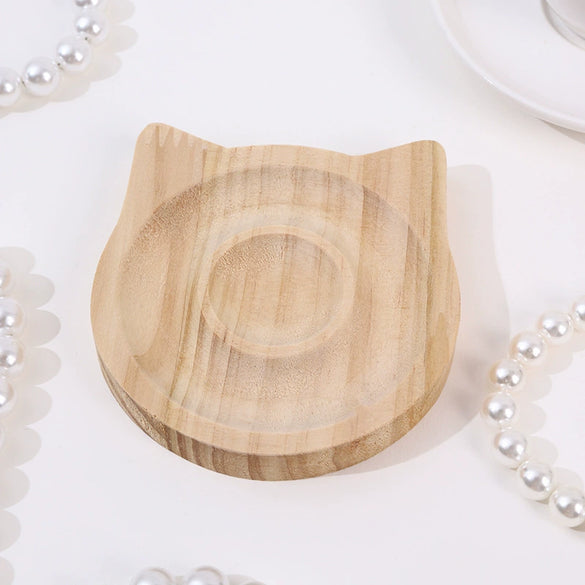 Solid Wood Jewelry Display Tray For Bracelet Buddha Beads Round Splicing Design
