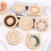 Solid Wood Jewelry Display Tray For Bracelet Buddha Beads Round Splicing Design