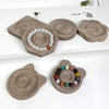 Solid Wood Jewelry Display Tray For Bracelet Buddha Beads Round Splicing Design