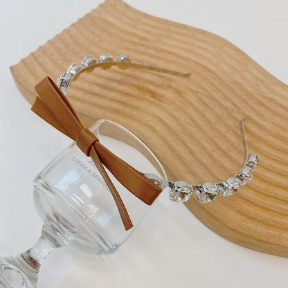 South Korea'S New Crystal Full Diamond Headband Summer Simple Hair Hole Steel Ring Thin Edge Headband Wholesale Nihaojewelry