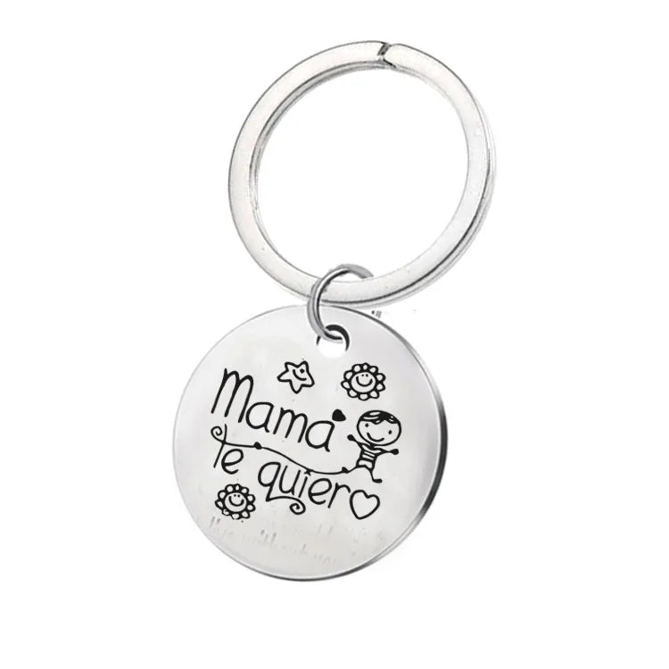 Spanish Mama Te Quiera Mother'S Day Gift Stainless Steel Necklace Keychain