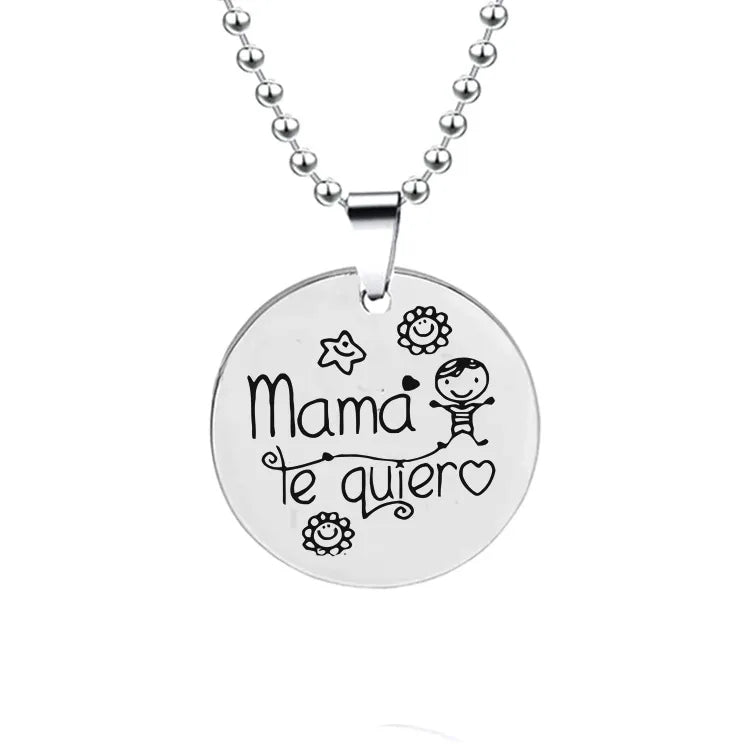 Spanish Mama Te Quiera Mother'S Day Gift Stainless Steel Necklace Keychain