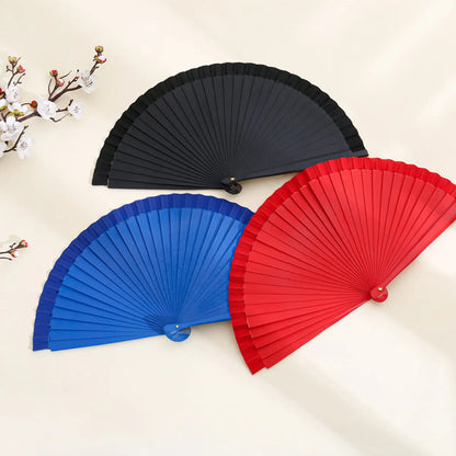 Spanish Plain Pure Wood Folding Fan Female Modern Simple Fan Props Classical Solid Color Folding Fan Folding Fan Wholesale