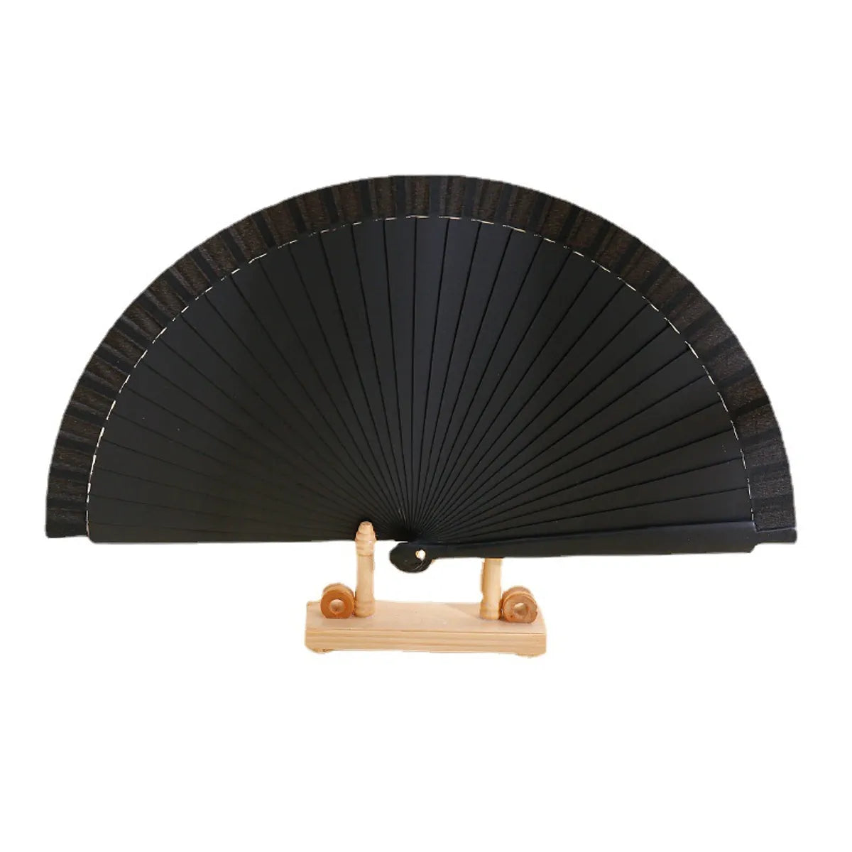 Spanish Plain Pure Wood Folding Fan Female Modern Simple Fan Props Classical Solid Color Folding Fan Folding Fan Wholesale