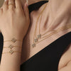 Sparkling Diamond Zircon Fourleaf Flower Multilayer Necklace Bracelet Set 316L Stainless Steel 18K Gold Plated Jewelry