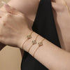 Sparkling Diamond Zircon Fourleaf Flower Multilayer Necklace Bracelet Set 316L Stainless Steel 18K Gold Plated Jewelry