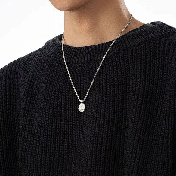 Sparkling Meteorite Round Geometric Pendant Necklace In Stainless Steel With Starry Sky Design And Polished Electroplated Finish For Unisex Wear