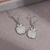 Sparkling Rhinestone Apple Earrings In Zinc Alloy Versatile Fruit Stud And Hoop Style Jewelry For Women