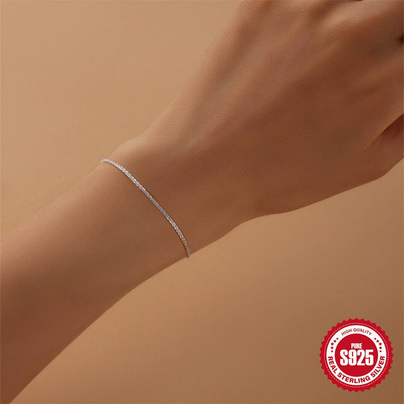 Sparkling S925 Silver Bracelet With Niche Cauliflower Chain Design Geometric Pattern Light Luxury Basic Hand Jewelry Electroplated With Real Gold Plating