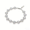 Sparkling Zircon Heart Patchwork Stainless Steel Necklace And Bracelet Set For Women Electroplated Heart Pattern Jewelry